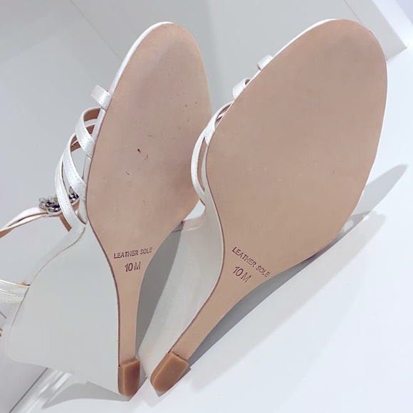 Badgley Mischka rhinestone wedge heel strap sandal - Picture 8 of 12
